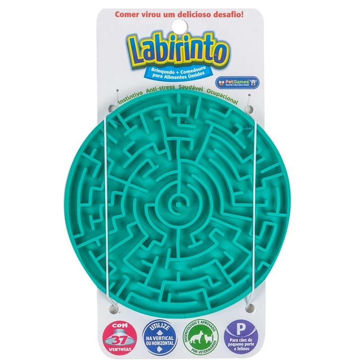         Pet Games Labirinto Verde-Água P -Tapete Para Lamber E Comedouro Para Cães       